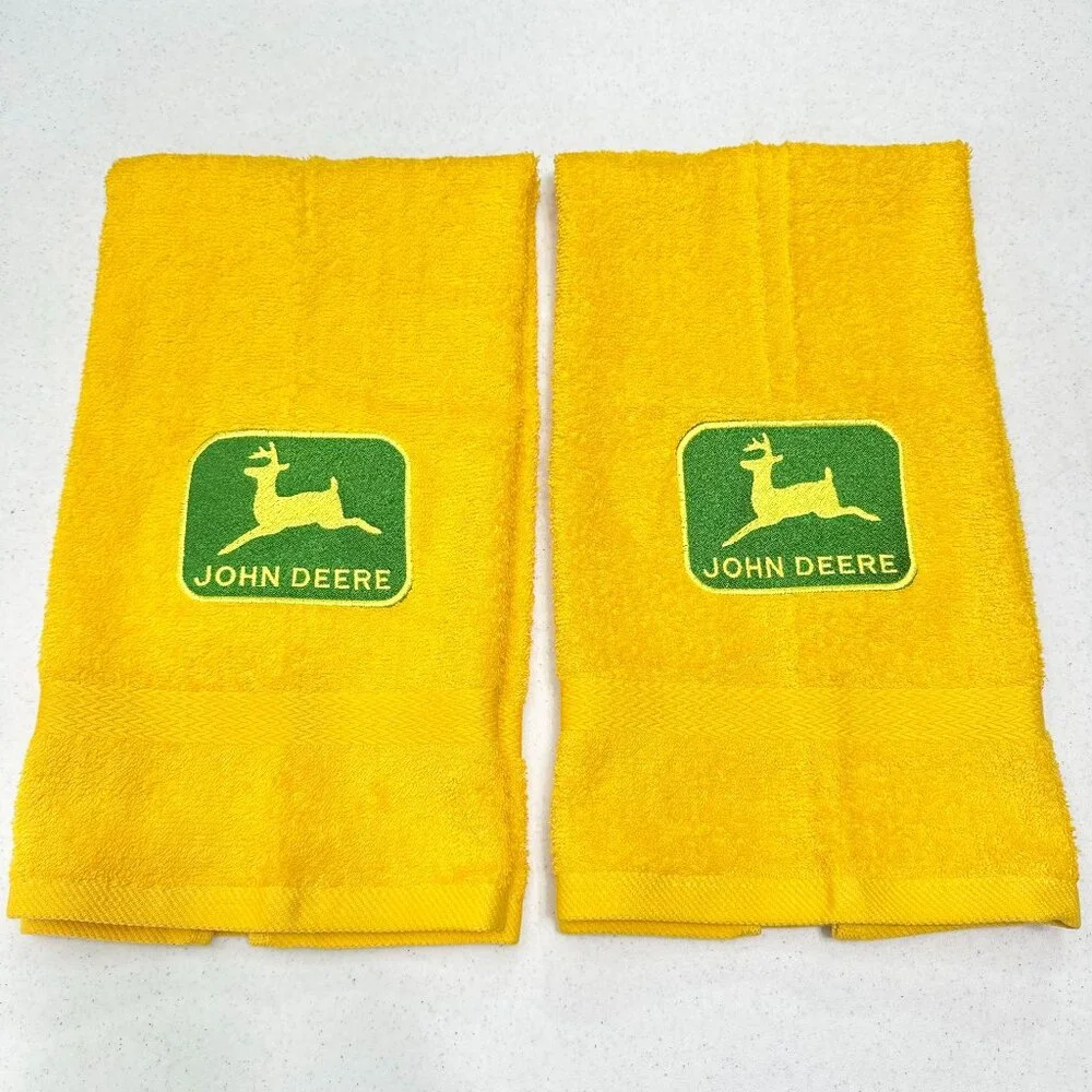 John Deere Tractor Towels Embroidered Hand Towel Set Bathroom Farm Decor - Picture 2 of 4